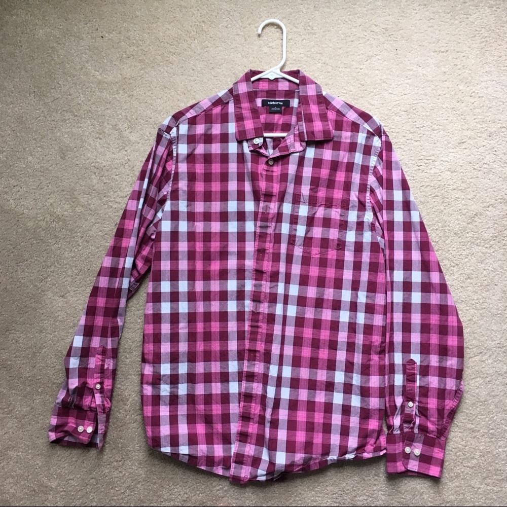 Pink plaid dress shirt